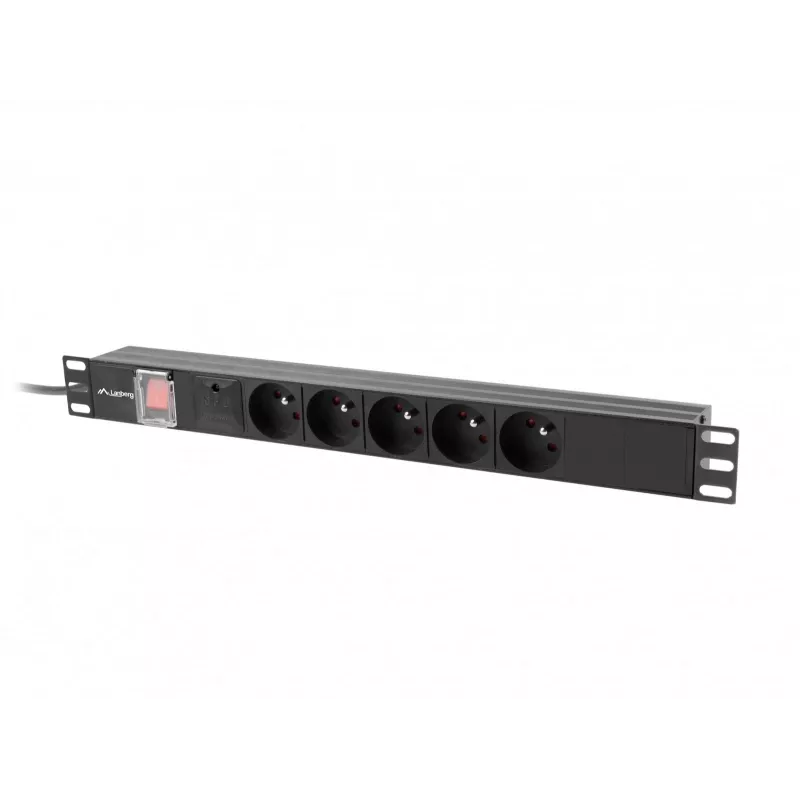 Lanberg PDU-05E-0200-IEC-BK unidad de distribución de corriente (PDU) 5 salidas AC 1U Negra