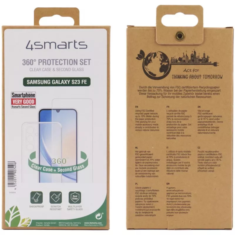 4smarts 540694 funda para Samsung Galaxy S23 FE, antigolpes, antirrayaduras, transparente