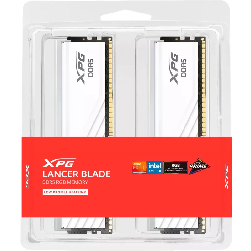 ADATA DIMM 16 GB DDR5-5600 (2x 8 GB) kit dual (blanco, AX5U5600C468G-DTLABRWH, XPG Lancer Blade RGB, INTEL XMP, AMD EXPO) - 16 GB - DDR5