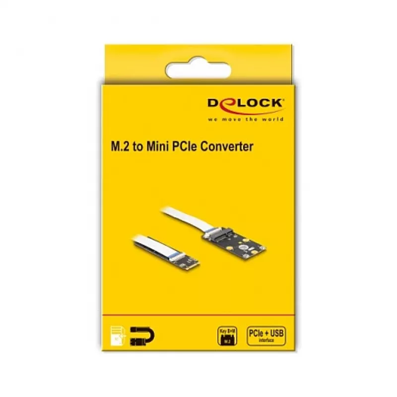 Convertidor DeLOCK M.2 Key B+M conector macho a ranura Mini PCIe cable flexible