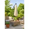 Sombrilla de jardín Black Forest con paredes laterales, gran balancín beige de 3m