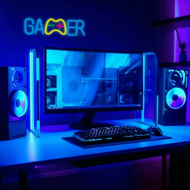 Manta SNL62MT GAMER luz de neón LED, USB, 5 W, multicolor