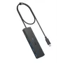 Hub USB Anker Ultra delgado A8309G11 — host USB Type-C, 3× USB 3.2 Gen 1 Type-A, compacto 103×30×10 mm, negro
