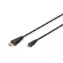 Digitus ASSMANN - Cable HDMI con Ethernet - 19 pin micro HDMI Type D macho a HDMI macho - 1 m - Triple aislamiento - Negro (AK-330115-010-S)