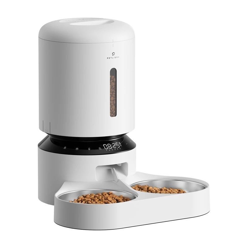 Comedero automático Aptel Granary con doble cuenco 5 L, blanco