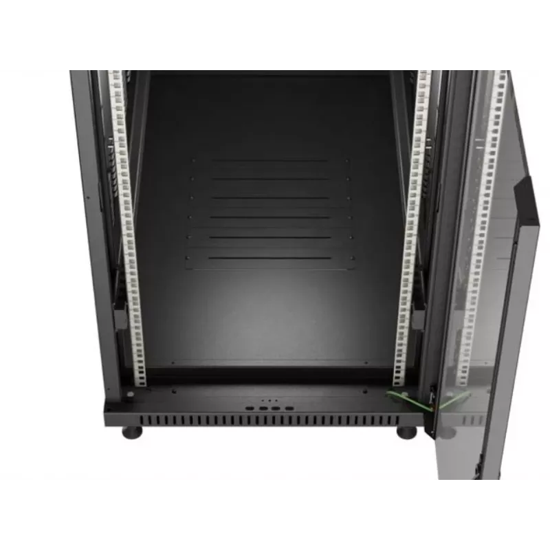 Armario rack LANBERG FF01-6222-12B 22U 600x1200 mm negro con puertas frontal y trasera de cristal