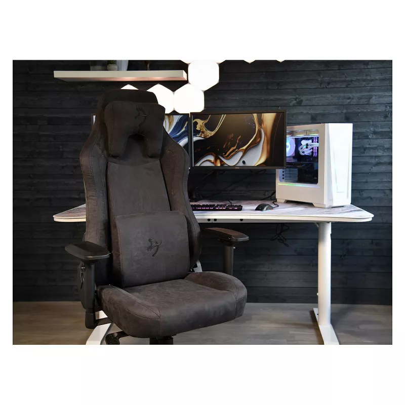 Silla gaming Arozzi Vernazza Supersoft Pure negra, peso máximo del usuario 145 kg