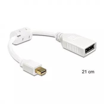 Cable DisplayPort DeLOCK 65427 Mini DisplayPort 0,21 m blanco