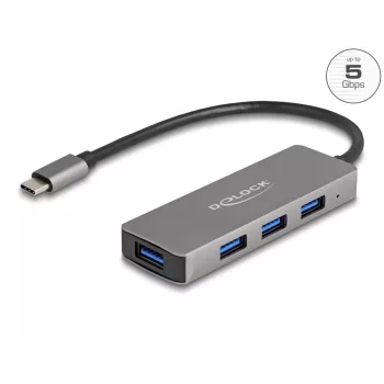 Hub USB DeLOCK 63173 Type-C 5000 Mbit/s negro