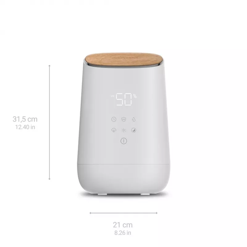 Humidificador Medisana AH 680 ultrasónico 2,6 L, blanco, madera, 24 W