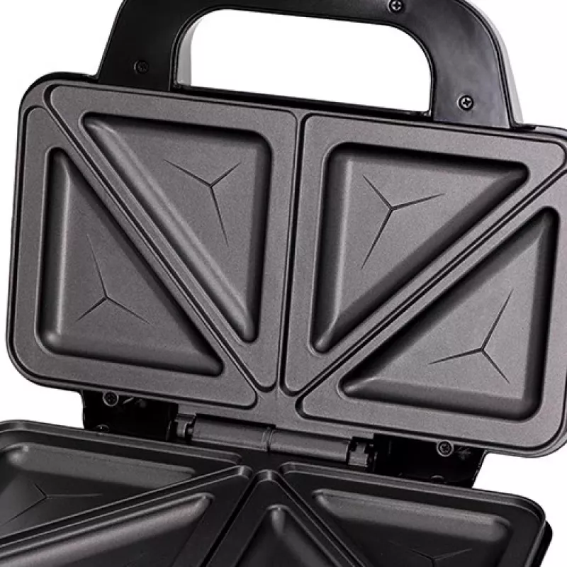Sandwichera Adler AD 3043, 1300 W, placas antiadherentes, 2 sándwiches, superficie de cocción 285 × 152 mm, negra