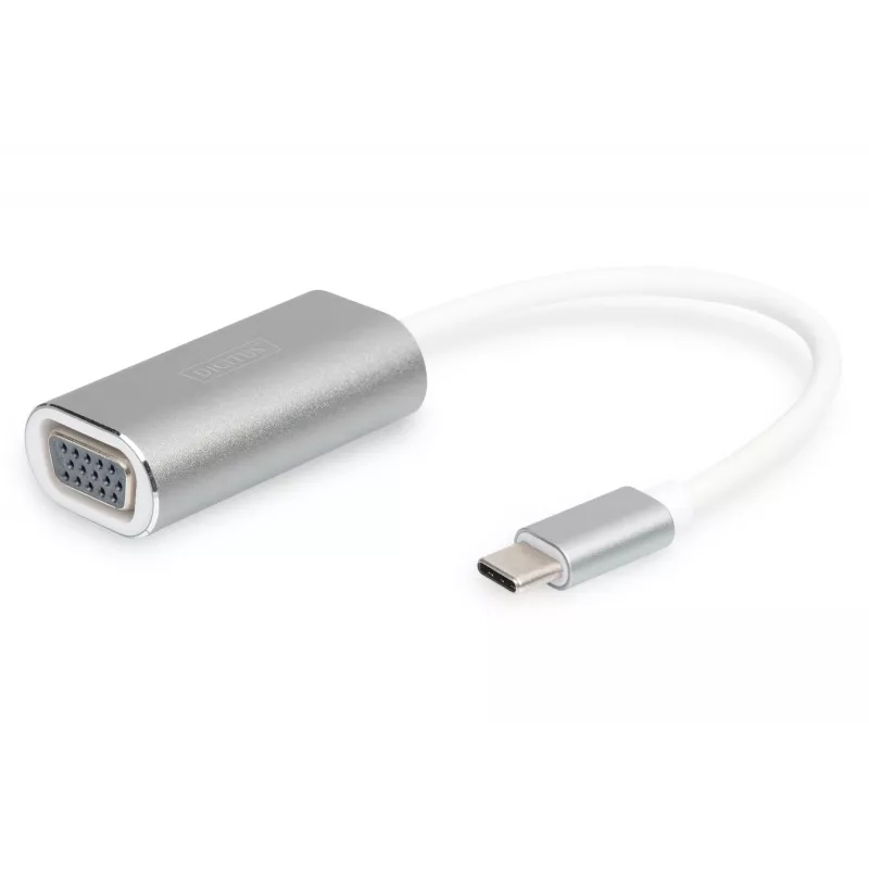 DIGITUS DA-70837 adaptador VGA 1080p FHD a USB 3.0 Type-C, aluminio