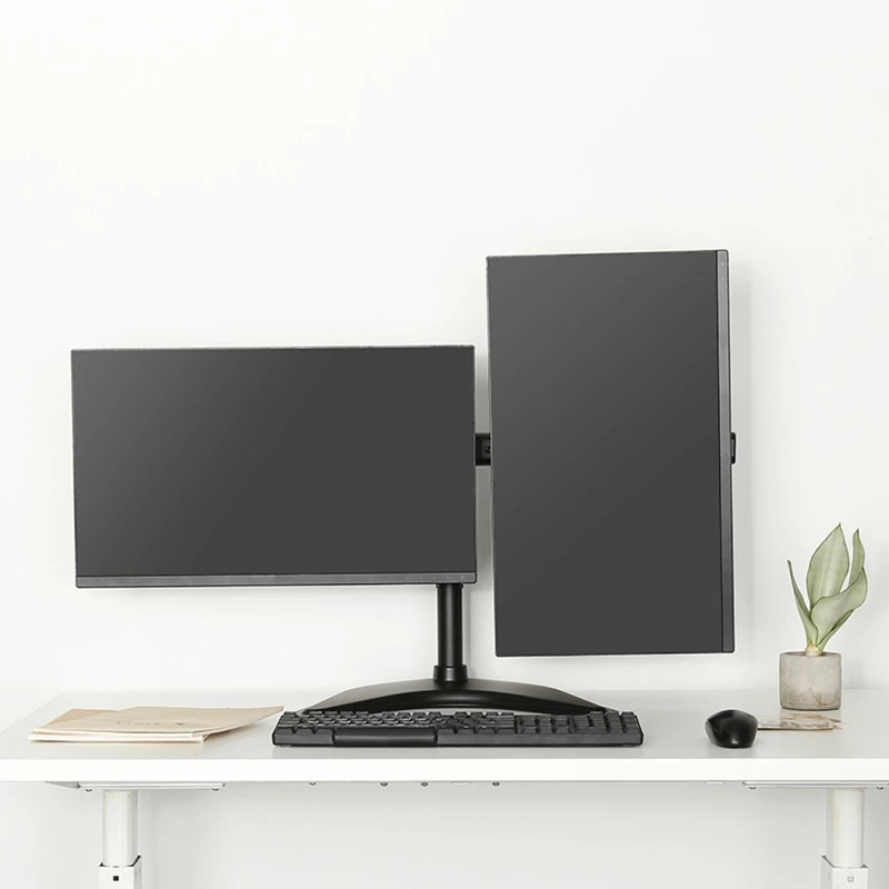 HAGOR HA FS - set de montaje (soporte de mesa) - para 2 pantallas LCD - negro - tamaño de pantalla: 38-68 cm (15-27