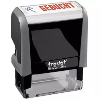 Sello de oficina WEDO Printy 4912. Modelo 4.0. Texto Gebucht