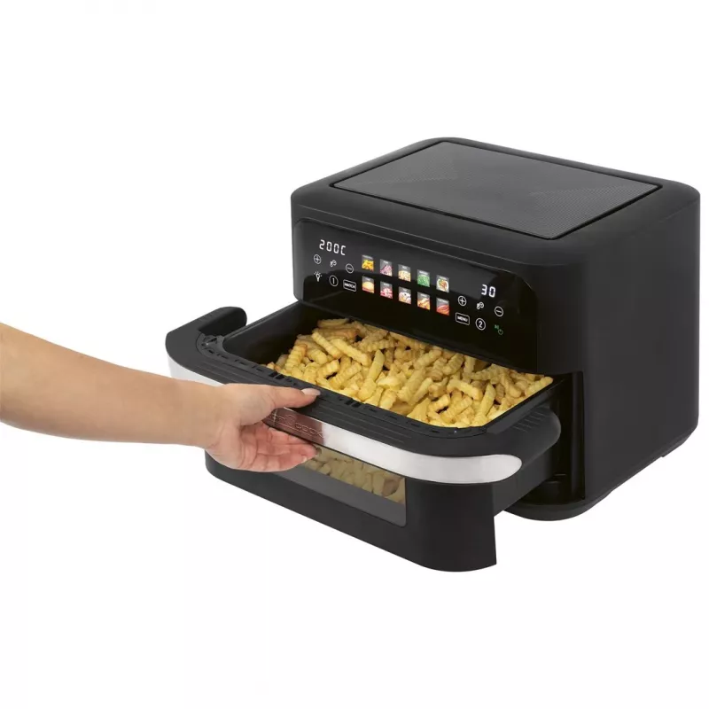 ProfiCook PC-FR 1313 H freidora de aire doble, 10 L, 2400 W, negro/acero inoxidable