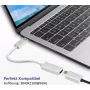 Cable adaptador DisplayPort a HDMI Helos 4K Plateado — DisplayPort (conector macho) a HDMI (conector hembra)