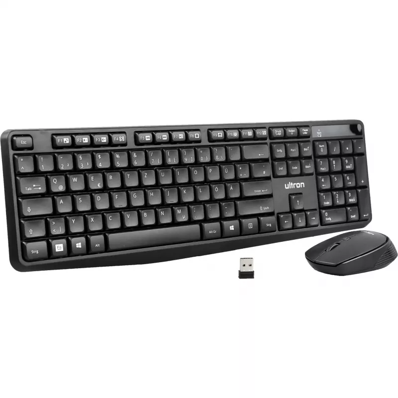 Ultron UMC300 conjunto de teclado y ratón – RF inalámbrico alemán negro (364180)