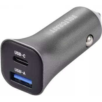 VOLTCRAFT CPS-38W/2 VC-RA381 VC-13990870 cargador USB para coche corriente de salida (máx.) 3 A 2 x USB-A, conector hembra USB-C® (VC-13990870)