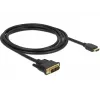 DeLOCK - Cable de vídeo - Single Link - HDMI / DVI - DVI-D (M) a HDMI (M) - 2 m - Triple aislamiento - Negro - Tornillos moleteados