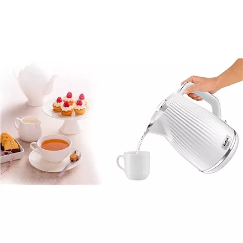 Hervidor eléctrico Tefal KO250130 — capacidad de 1,7 L, 2400 W, blanco
