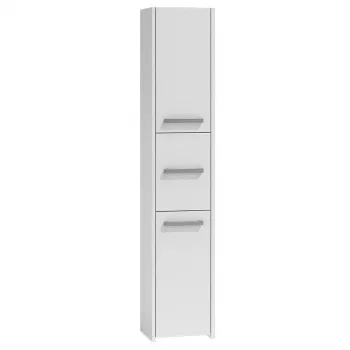 Armario de baño de pie top e shop S33 BIEL – de pie, blanco, 6 baldas, 300×300×1700 mm