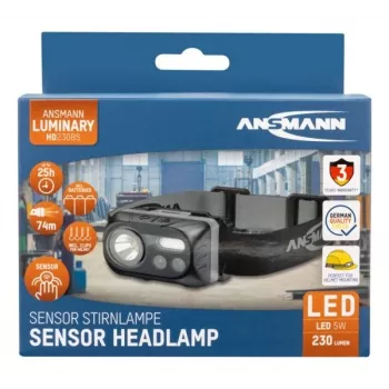 Linterna frontal LED ANSMANN ANS 1600-0386 — a pilas, iluminación compacta manos libres