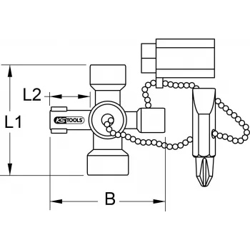 Llave para armarios eléctricos KS TOOLS 130.1010, 42 mm