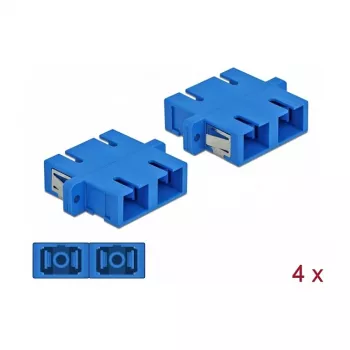 Conector de fibra óptica SC hembra-hembra DELOCK 85991, azul, pack de 4