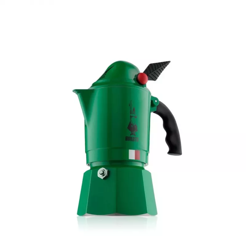 Cafetera moka BIALETTI Moka BREAK ALPINA — 3 tazas, verde, aluminio, asa de baquelita