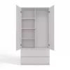 Top E Shop SZAFA MALWA B armario de dormitorio, 5 estantes, 2 puertas, blanco
