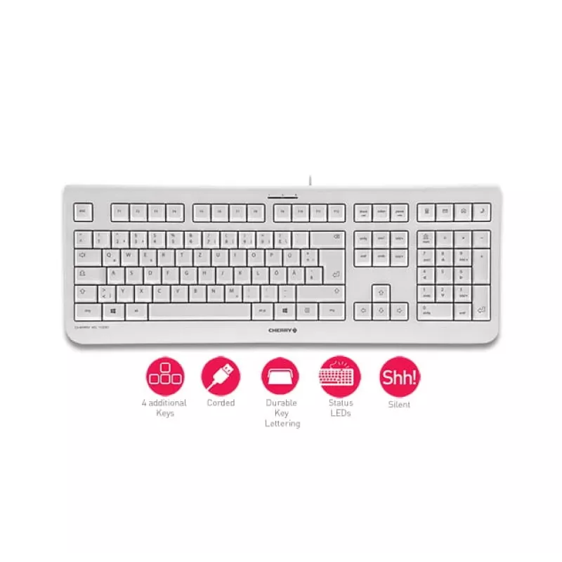 Teclado CHERRY KC 1000 Home USB distribución suiza Gris