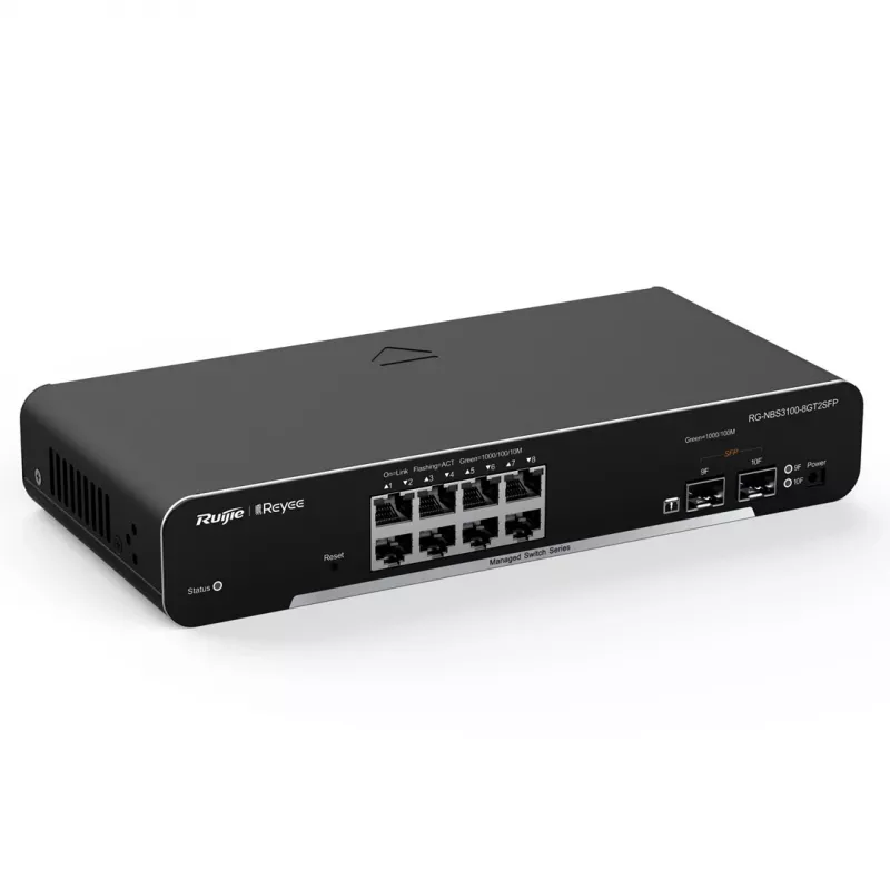 Ruijie Networks RG-NBS3100-8GT2SFP Switch de red Gestionado L2 Gigabit Ethernet (10/100/1000) Negro
