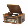 Denver MCR-50MK3 equipo de música retro con tocadiscos, CD/MP3, casete y radio, 2 x 2,5 W, acabado en madera