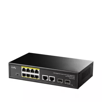 Switch de red Cudy GS1010PS2 No gestionado Gigabit Ethernet (10/100/1000) Power over Ethernet (PoE) Negro