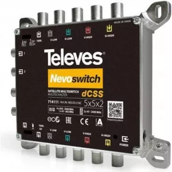 Multiswitch Televes MSU5216C 5 in 2x16 dCSS — Multiswitch para distribución de satélite y terrestre