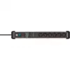 Alargador de corriente Brennenstuhl 1391010600 3m 6 tomas de corriente para interior negro plata
