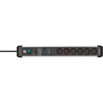 Alargador de corriente Brennenstuhl 1391010600 3m 6 tomas de corriente para interior negro plata