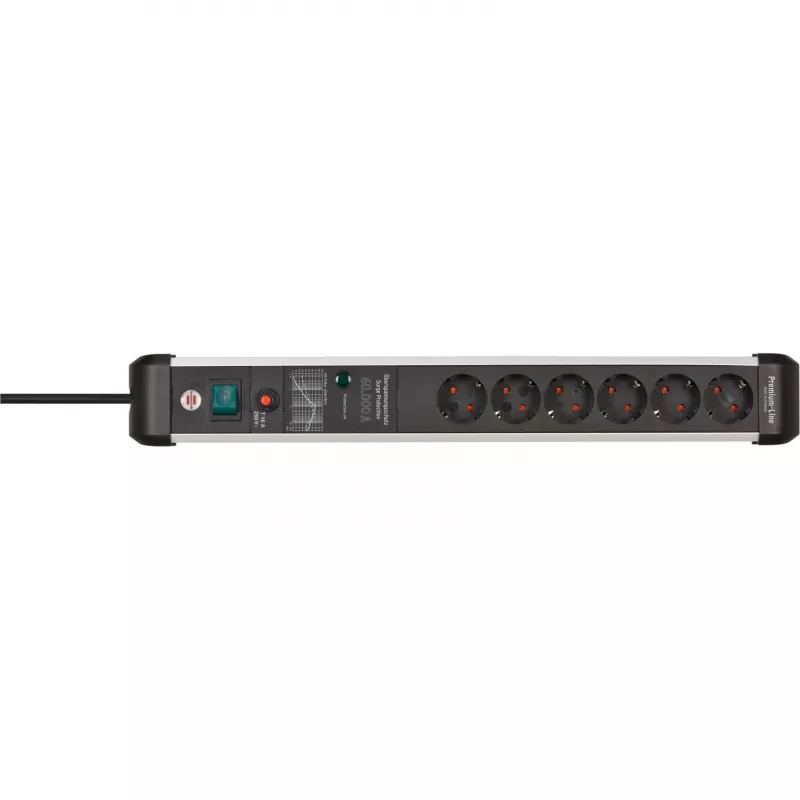 Alargador de corriente Brennenstuhl 1391010600 3m 6 tomas de corriente para interior negro plata