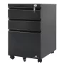 Unidad de cajones de oficina Maclean MC-850 Negro Metal 2 cajones