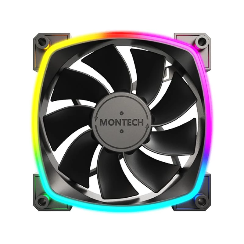 Montech RX120 PWM ventilador para caja de ordenador 12 cm negro 3 uds.