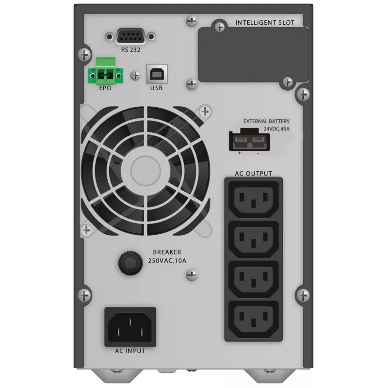 SAI PowerWalker VFI 1000 TGB — 1 kVA (900 W), doble conversión online, 4× salidas C13, USB, RS-232, EPO