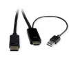 ROTRONIC-SECOMP Roline - Cable de vídeo - HDMI, USB (solo alimentación) macho a DisplayPort macho - 2 m - apantallado - negro - compatible con 4K 60 Hz (384