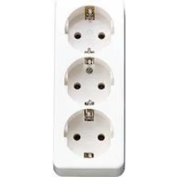 Toma triple Schuko Jung sin alivio de tracción, aws 10 S 23 LA WW (10S23LAWW)