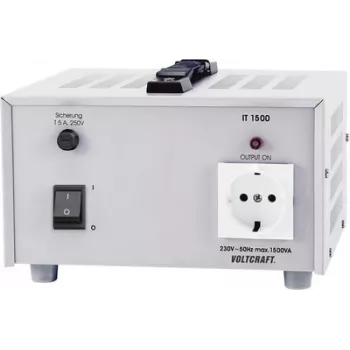 Voltcraft IT-1500 transformador de aislamiento universal de laboratorio 1500 VA 230 V/AC, transformador de aislamiento (IT-1500)