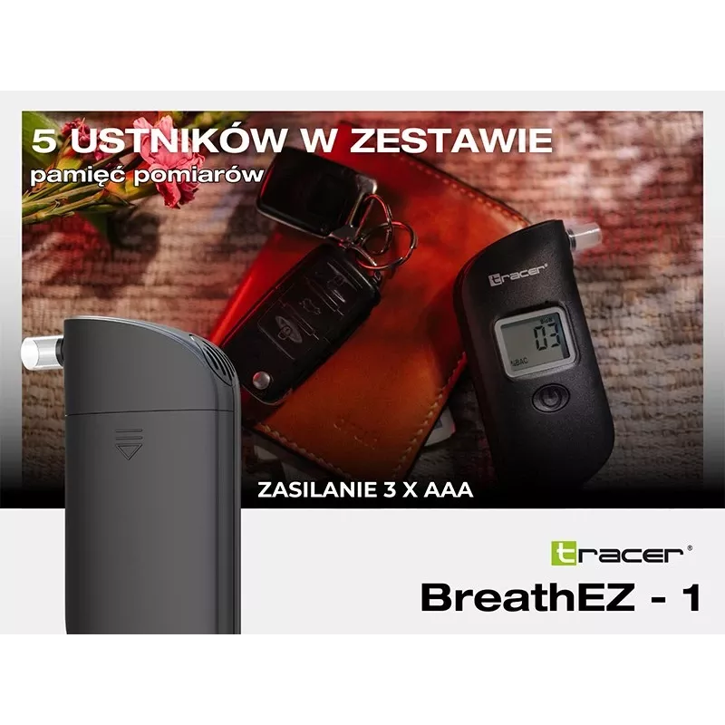 Alcoholímetro semiconductor Tracer BreathEZ-1, negro