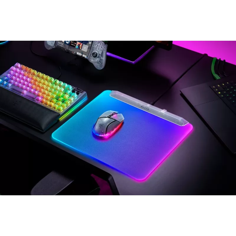 Alfombrilla gaming Razer Firefly V2 Pro White – retroiluminación RGB, alimentación USB, base antideslizante