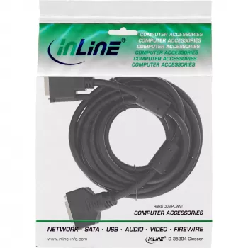 InLine Cable DVI-D 24+1 M/H, Dual Link, 2 núcleos de ferrita, 3 m