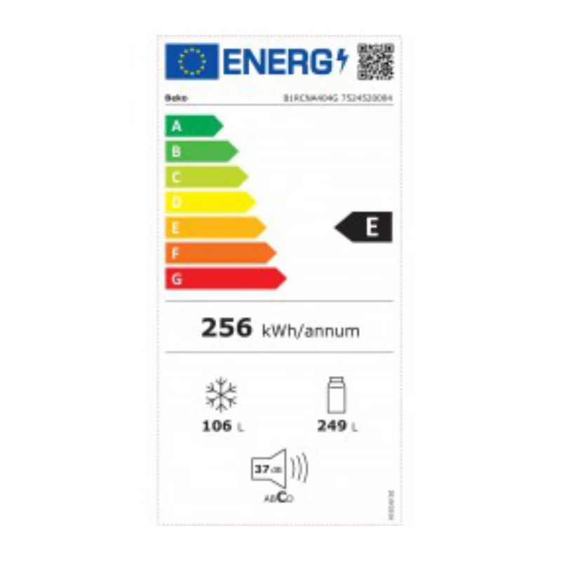 Frigorífico BEKO B1RCNA404G, altura 203,5 cm, clase energética E, NeoFrost, AeroFlow, gris