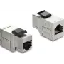 Delock 90835 Acoplador de módulo Keystone RJ45 hembra a RJ45 hembra, Cat.6A, blindado, con pestillo de plástico negro