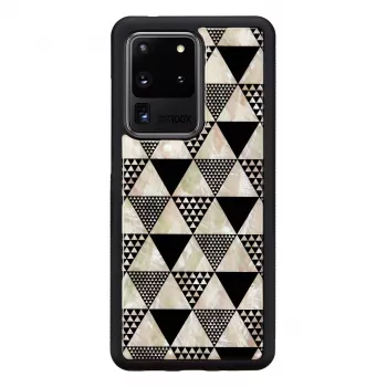 Funda protectora iKins para Samsung Galaxy S20 Ultra — estampado de pirámides, negro